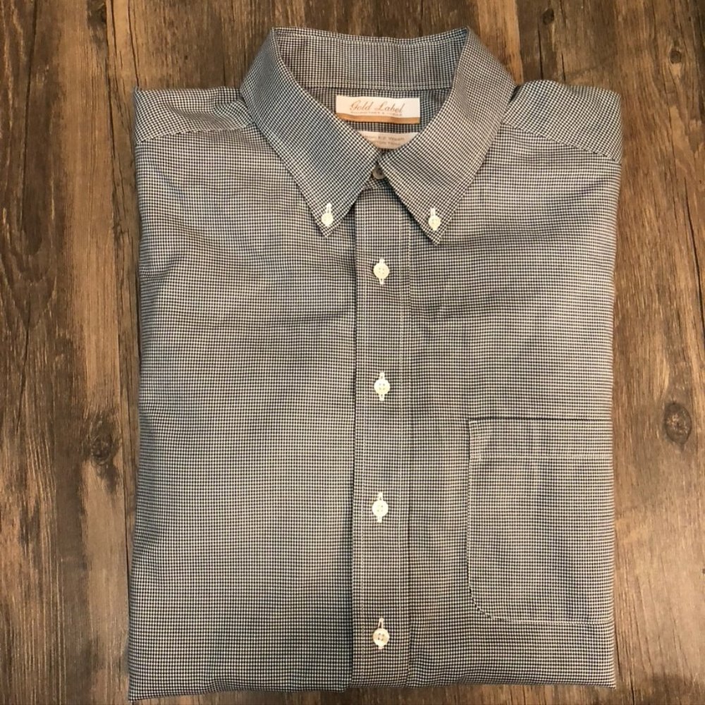 EUC! Houndstooth Gold Label Non-Iron EZ Wash